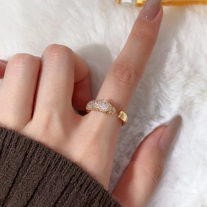 [AURORA]PANTHERE HALF DIAMOND SMALL RING