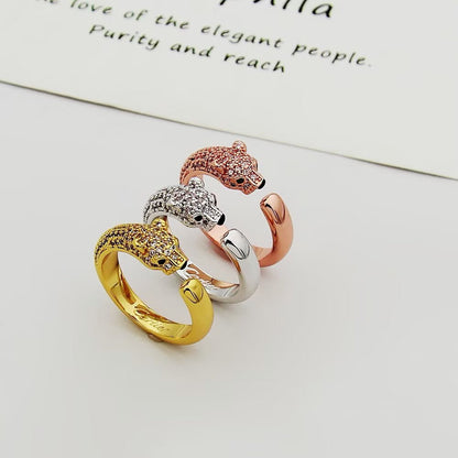 [AURORA]PANTHERE HALF DIAMOND SMALL RING