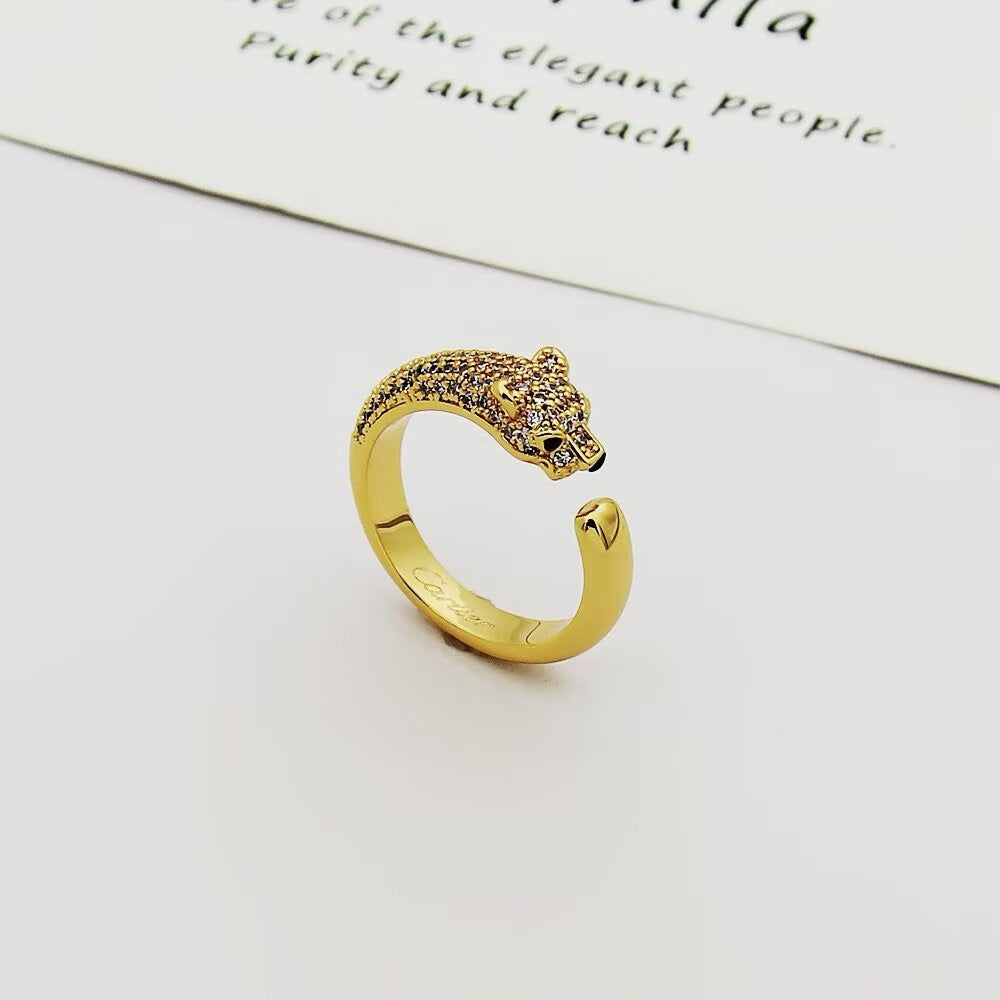 [AURORA]PANTHERE HALF DIAMOND SMALL RING