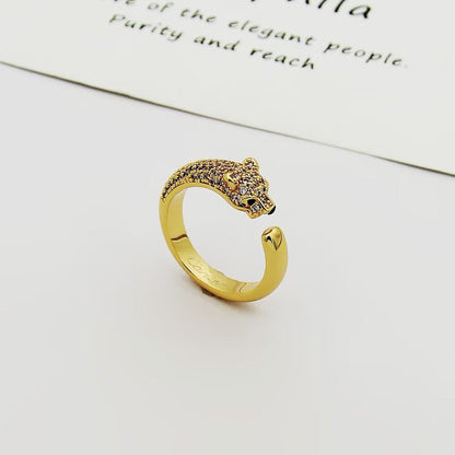 [AURORA]PANTHERE HALF DIAMOND SMALL RING