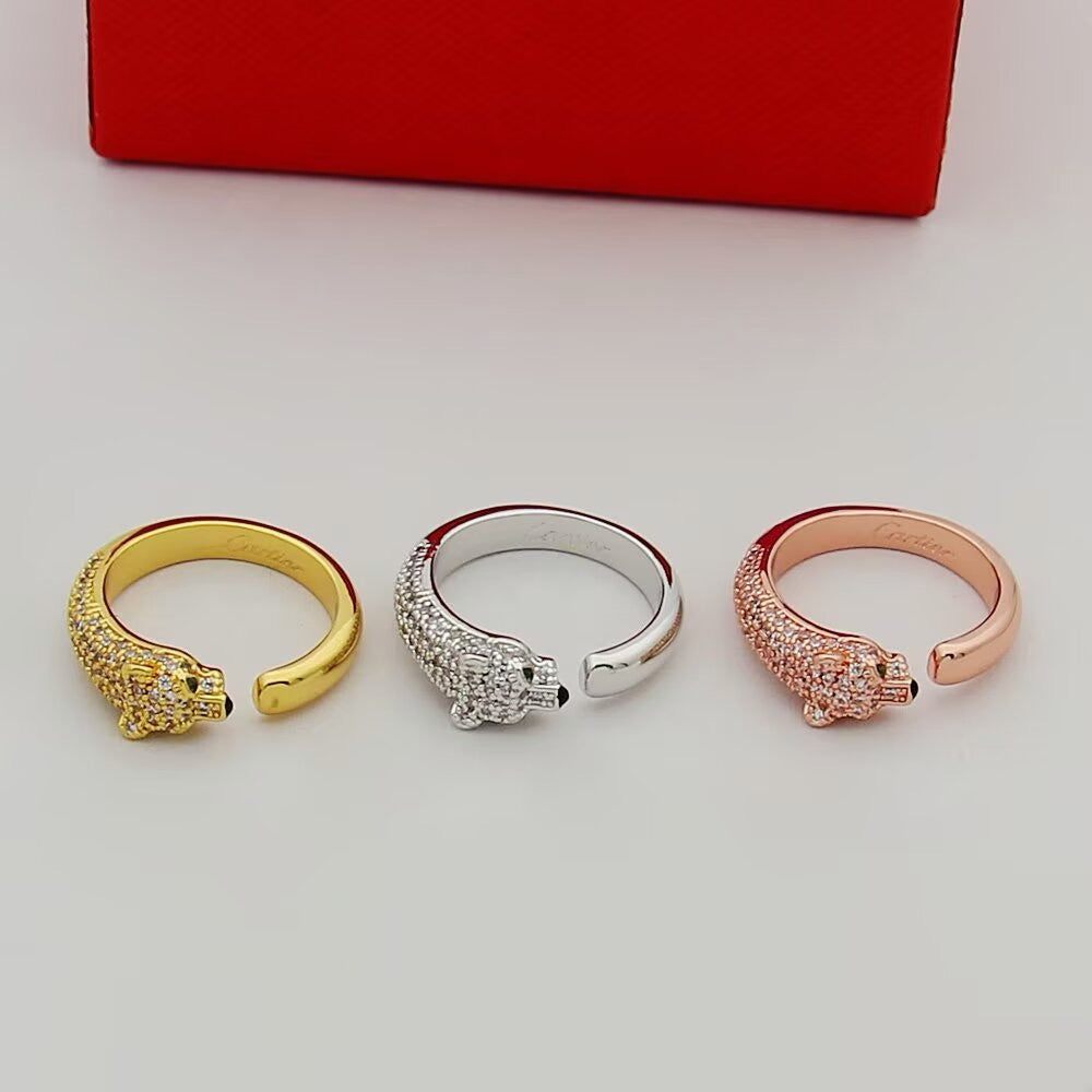 [AURORA]PANTHERE HALF DIAMOND SMALL RING