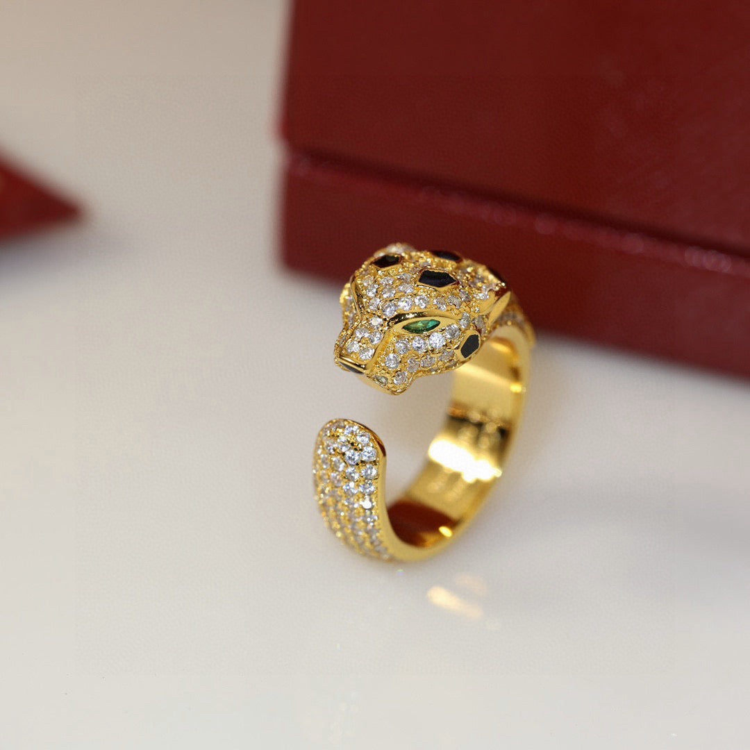 [AURORA]PANTHERE SPOTTED FULL DIAMOND MEDIUM RING
