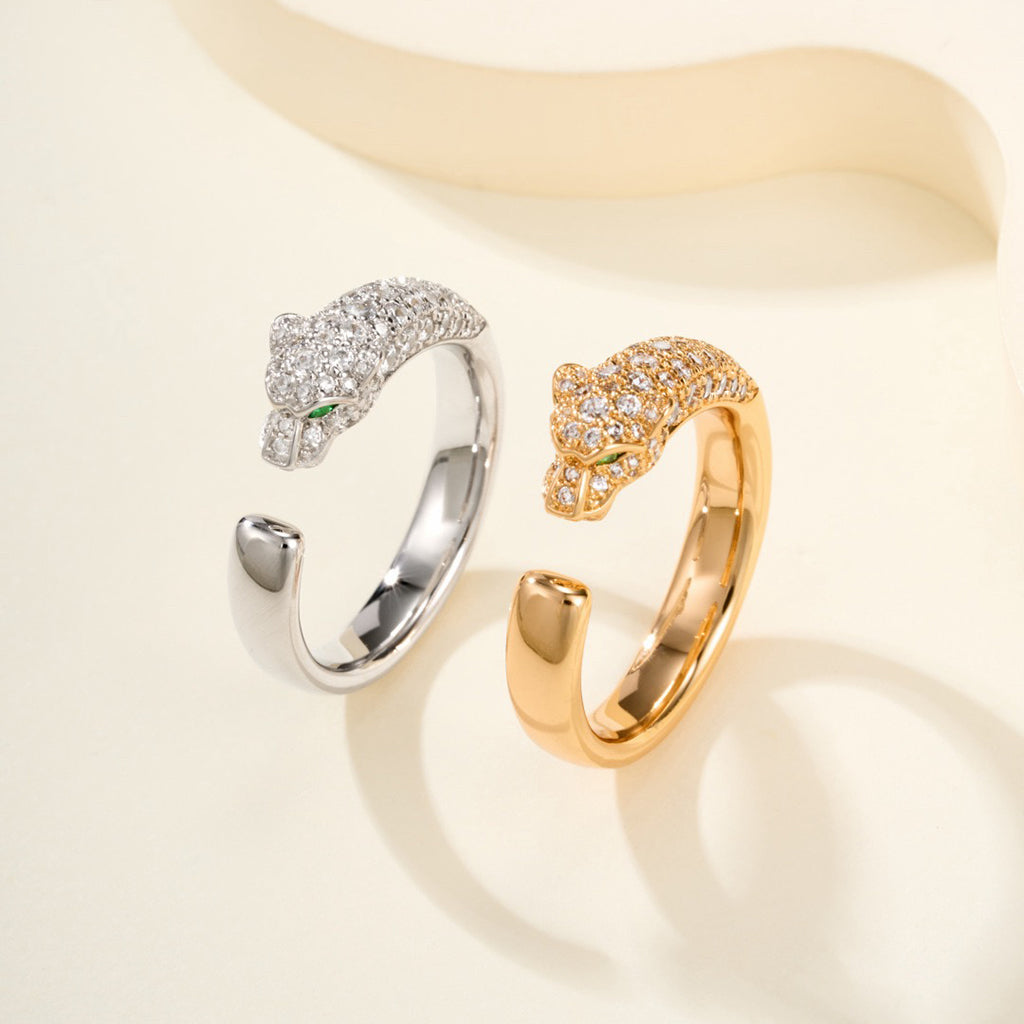 [AURORA]PANTHERE HALF DIAMOND SMALL RING