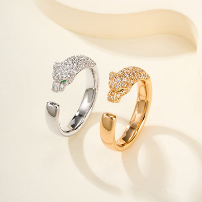 [AURORA]PANTHERE HALF DIAMOND SMALL RING