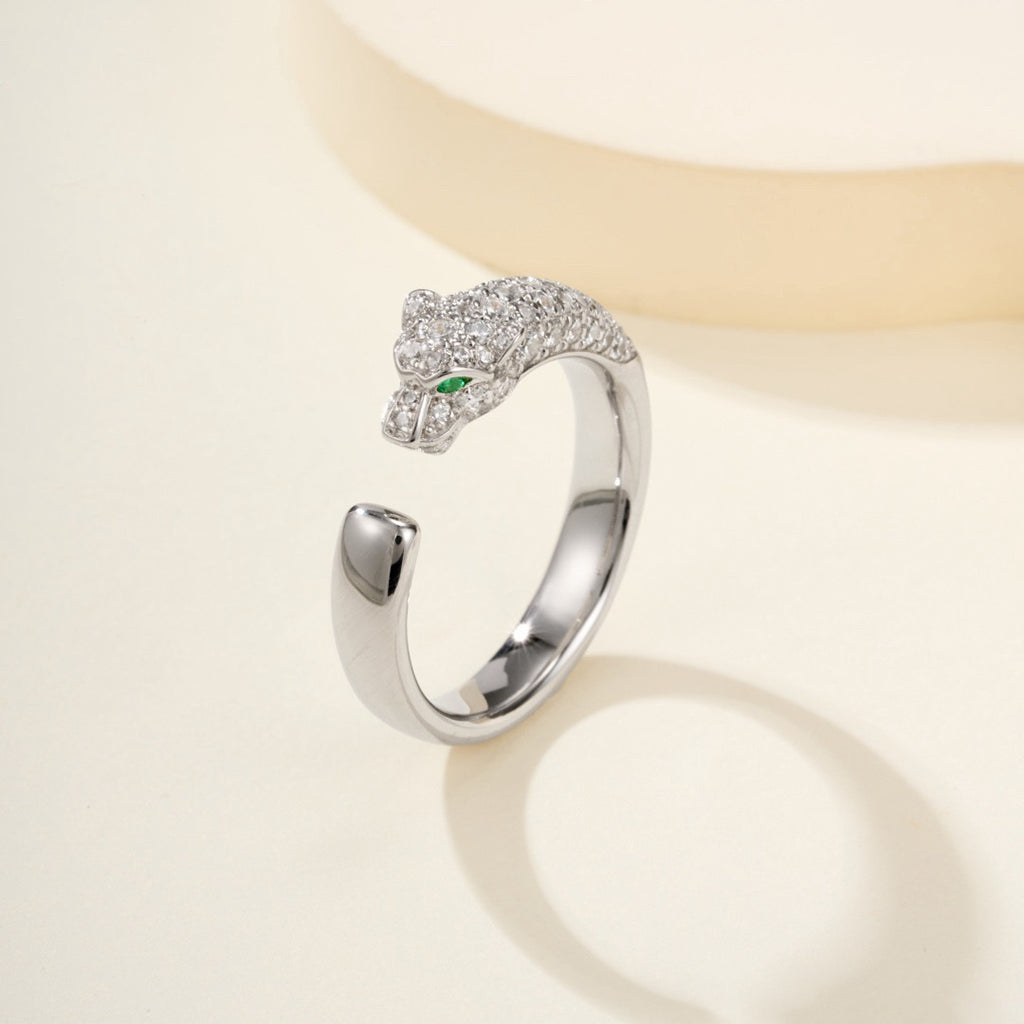 [AURORA]PANTHERE HALF DIAMOND SMALL RING