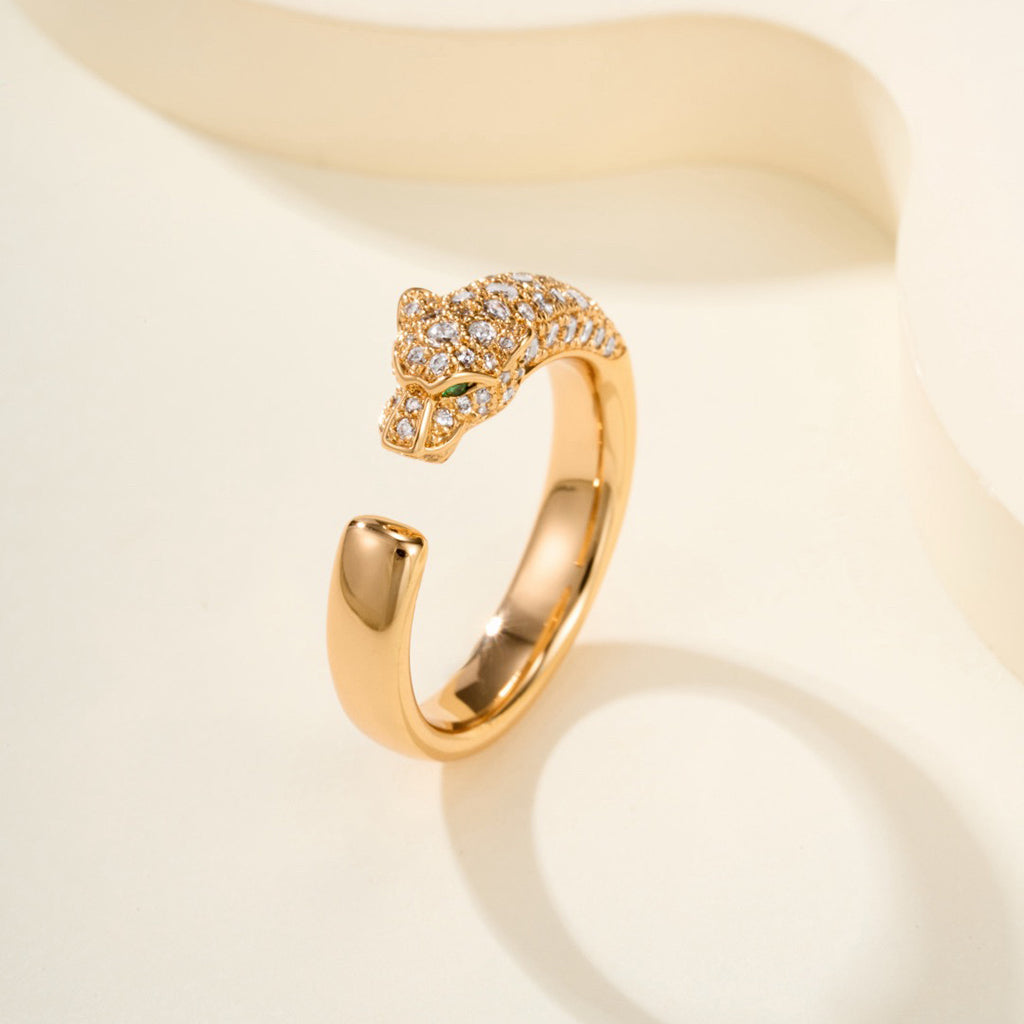 [AURORA]PANTHERE HALF DIAMOND SMALL RING