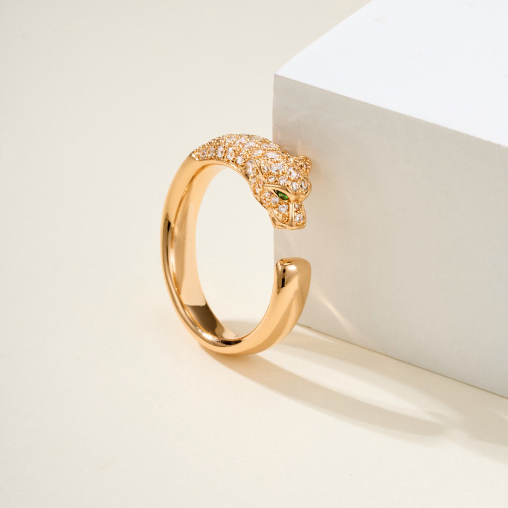 [AURORA]PANTHERE HALF DIAMOND SMALL RING