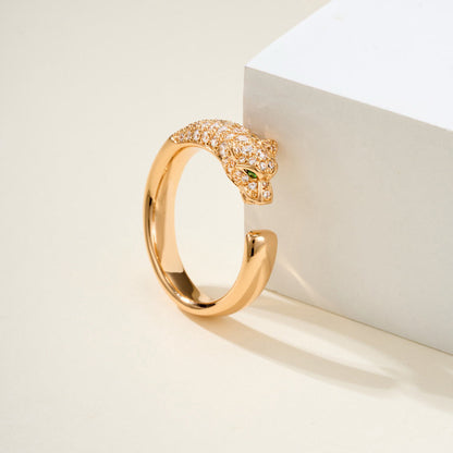 [AURORA]PANTHERE HALF DIAMOND SMALL RING