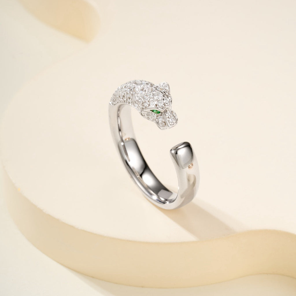 [AURORA]PANTHERE HALF DIAMOND SMALL RING
