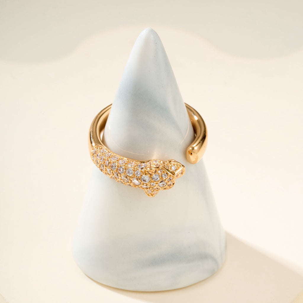 [AURORA]PANTHERE HALF DIAMOND SMALL RING