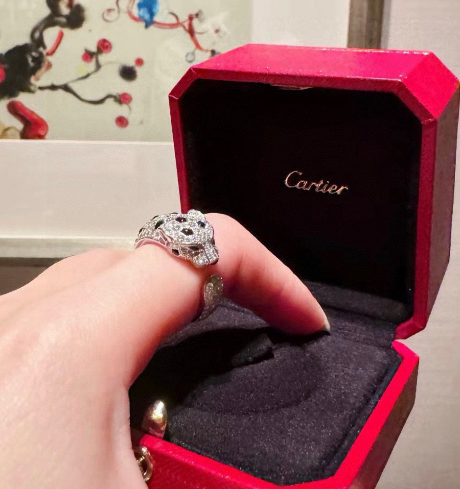 [AURORA]PANTHERE SPOTTED FULL DIAMOND MEDIUM RING
