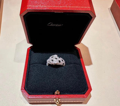 [AURORA]PANTHERE SPOTTED FULL DIAMOND MEDIUM RING