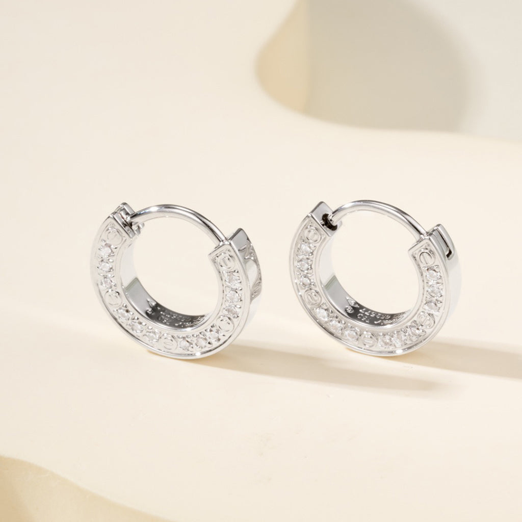 [AURORA]LOVE DIAMOND EARRINGS