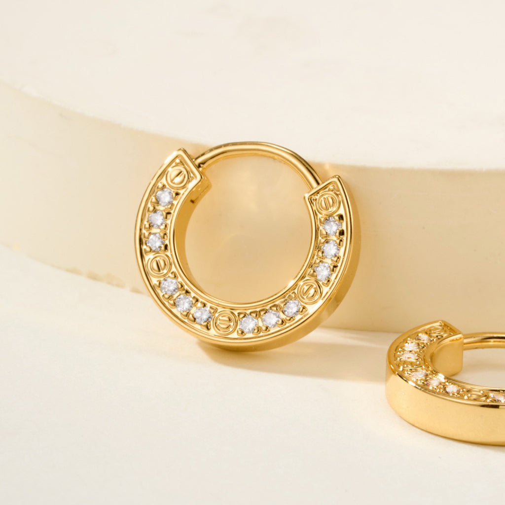 [AURORA]LOVE DIAMOND EARRINGS