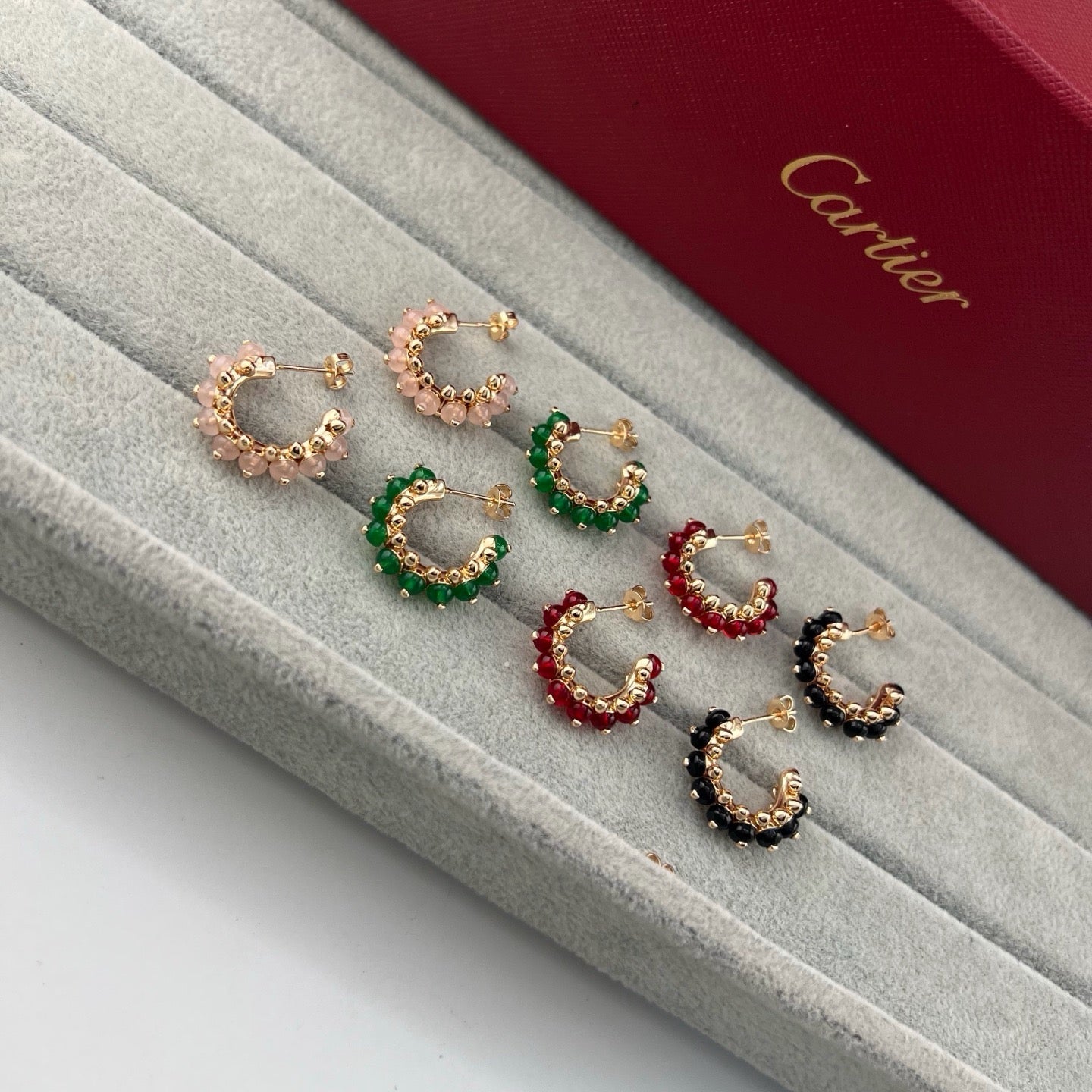 [AURORA]CLASH 7.9MM AGATE CHALCEDONY EARRINGS