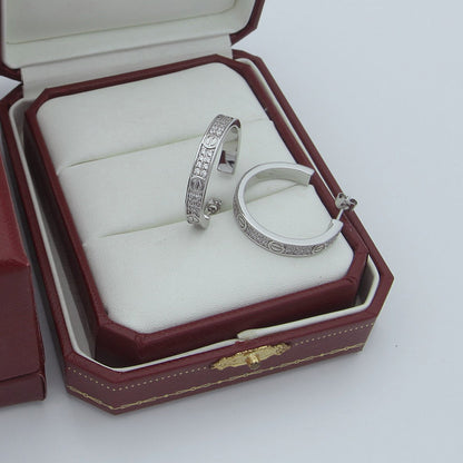 [AURORA]LOVE EARRINGS 3.6MM DIAMOND PAVED