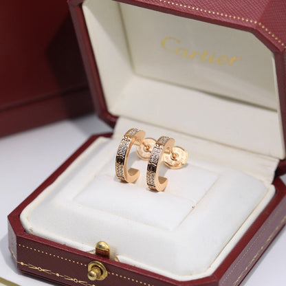 [AURORA]LOVE 5.5MM DIAMOND PAVED EARRINGS