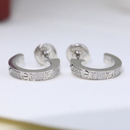 [AURORA]LOVE 5.5MM DIAMOND PAVED EARRINGS