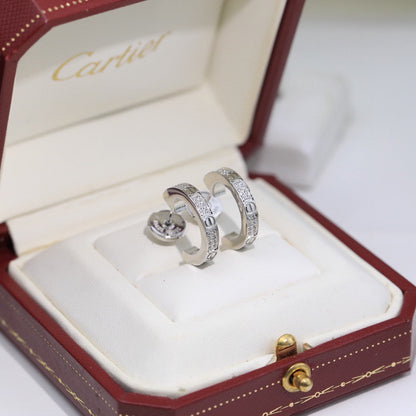 [AURORA]LOVE 5.5MM DIAMOND PAVED EARRINGS