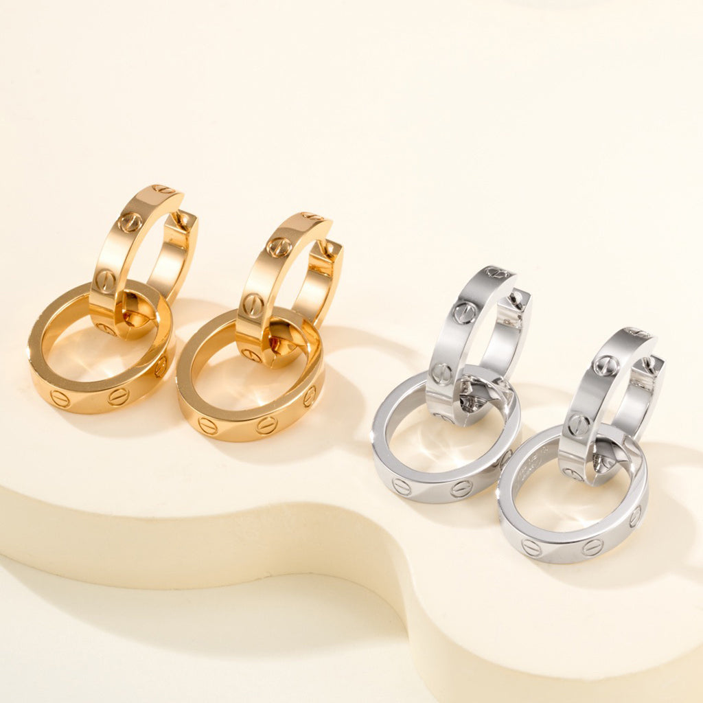 [AURORA]LOVE 3.3MM DANGLE EARRINGS