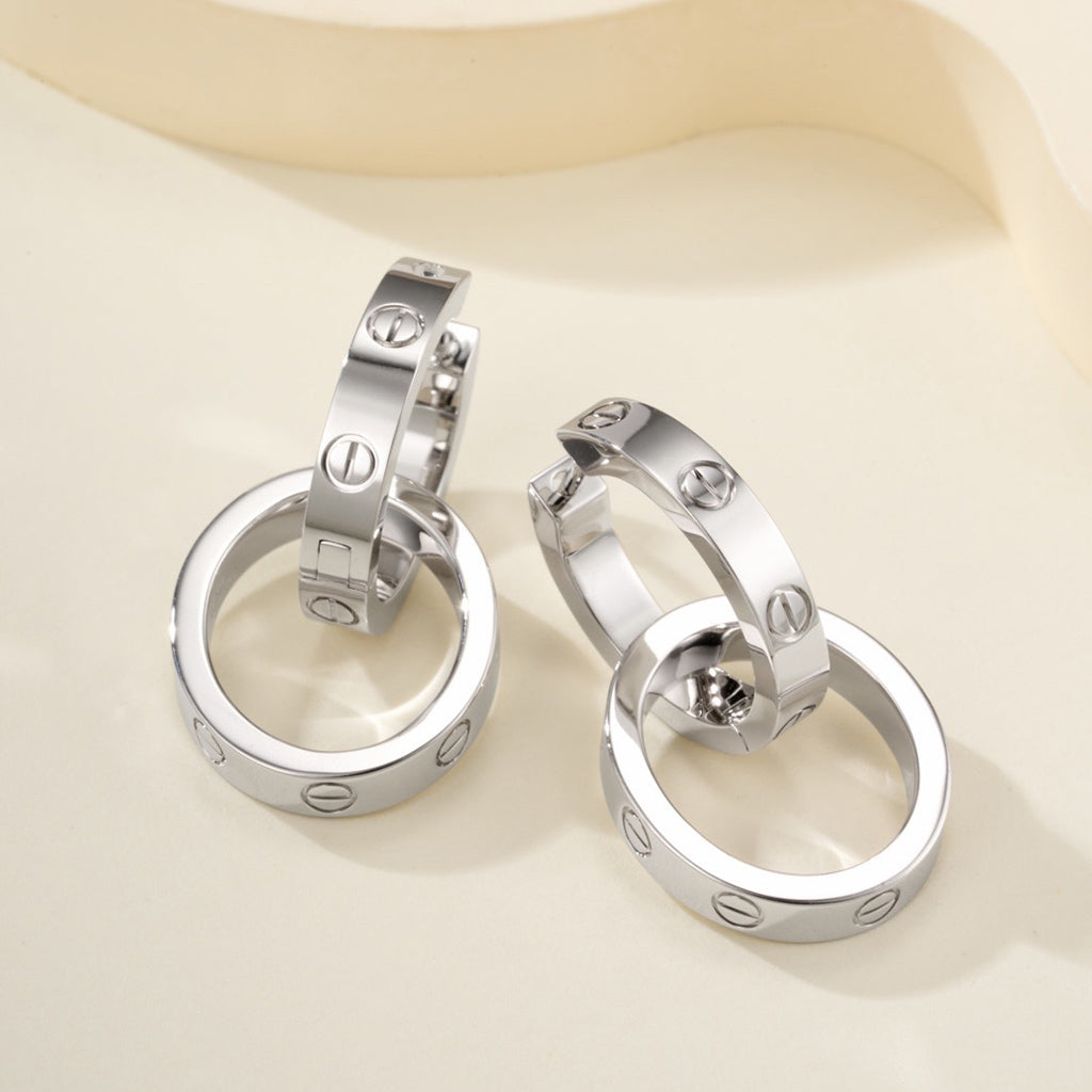 [AURORA]LOVE 3.3MM DANGLE EARRINGS