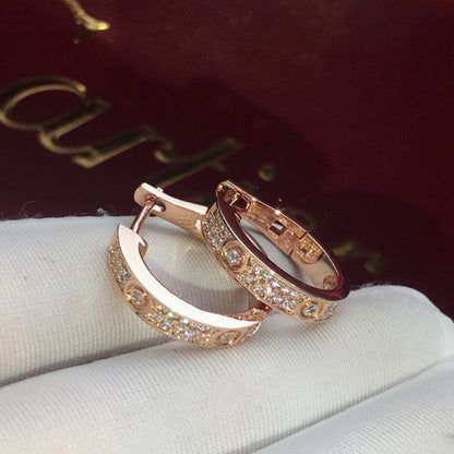 [AURORA]LOVE 5.5MM DIAMOND PAVED EARRINGS