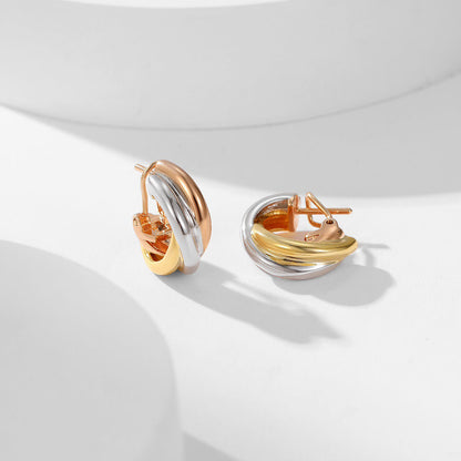 [AURORA]TRINITY ON DIAMOND CLASSIC EARRINGS