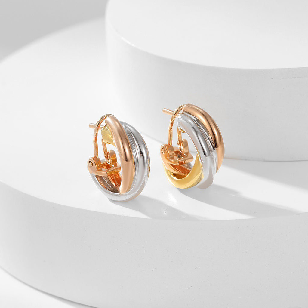 [AURORA]TRINITY ON DIAMOND CLASSIC EARRINGS