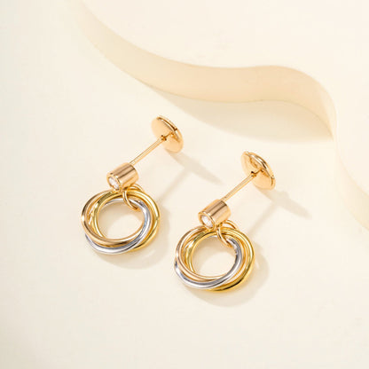 [AURORA]TRINITY ON DIAMOND  EARRINGS