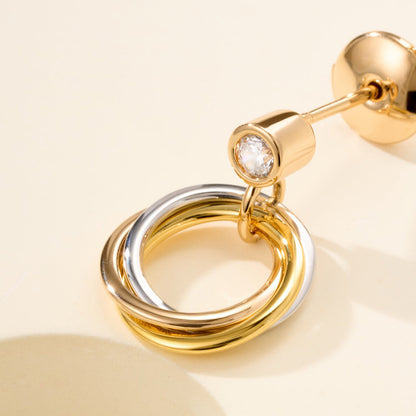 [AURORA]TRINITY ON DIAMOND  EARRINGS