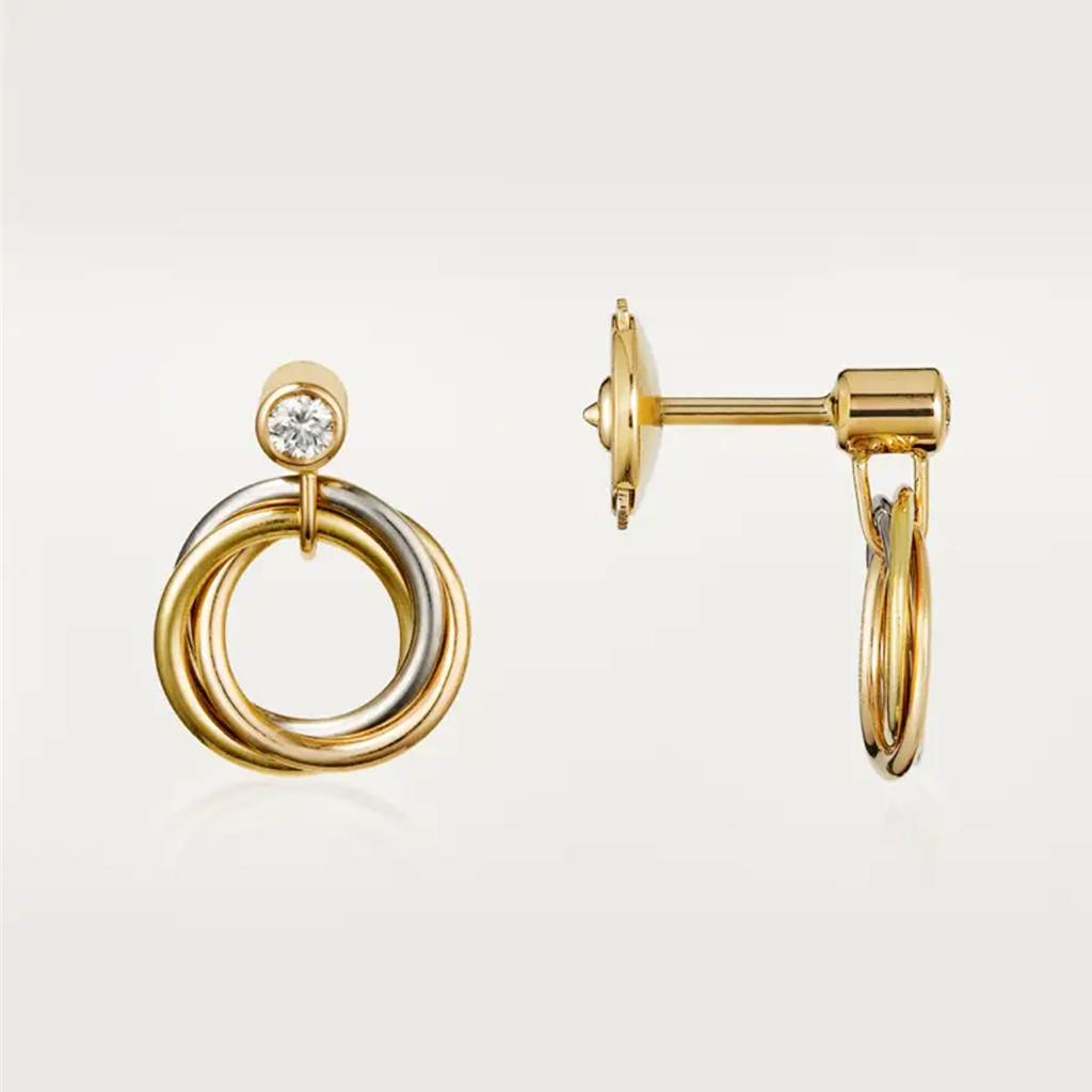 [AURORA]TRINITY ON DIAMOND  EARRINGS