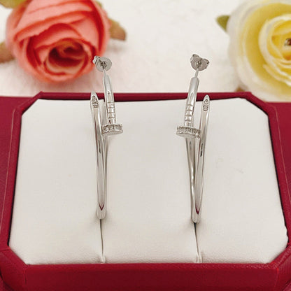 [AURORA]JUSTE HALF DIAMOND LARGE EARRINGS