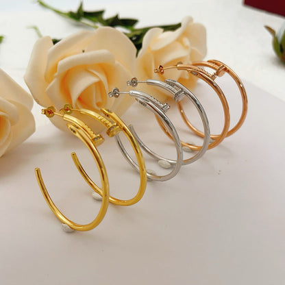 [AURORA]JUSTE HALF DIAMOND LARGE EARRINGS