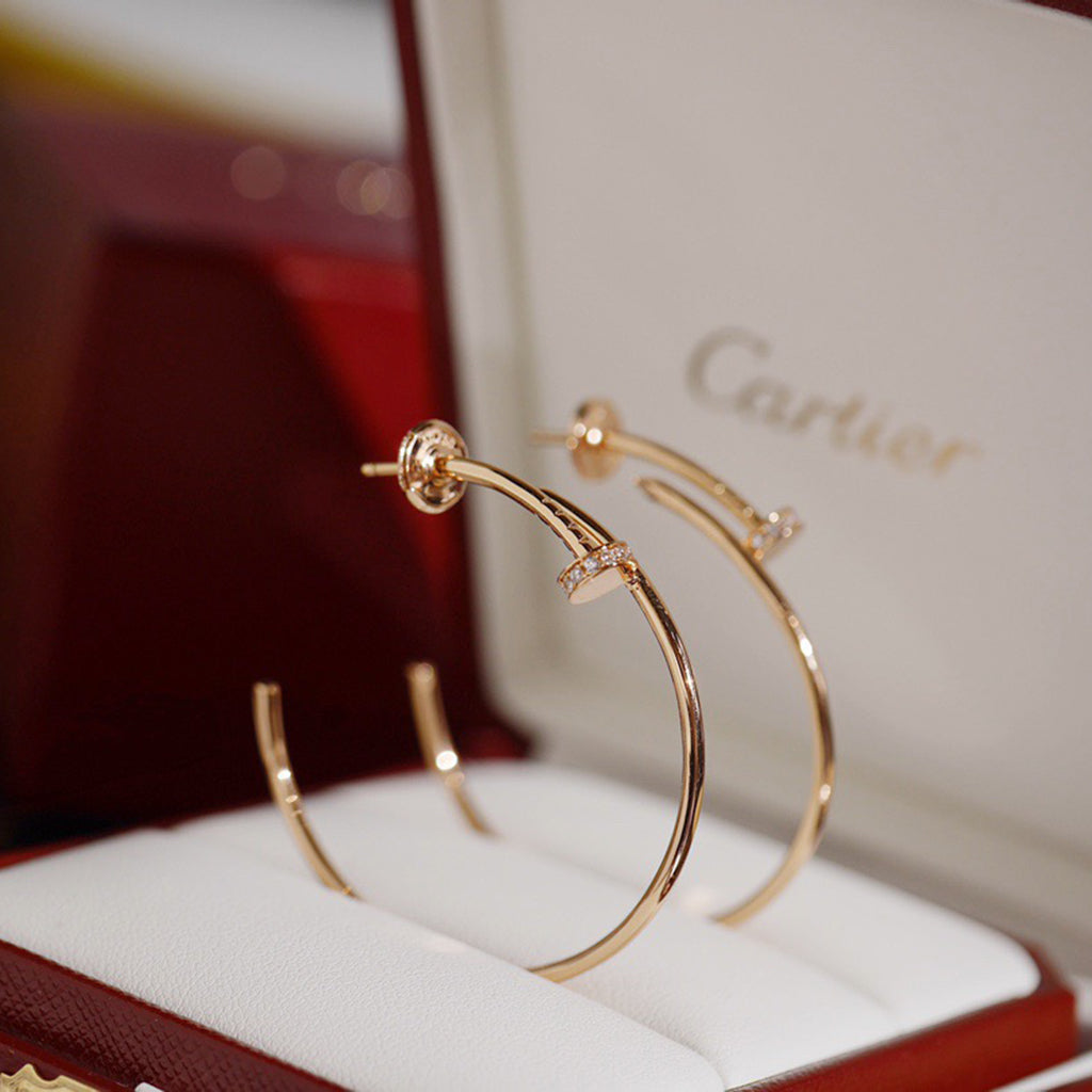 [AURORA]JUSTE HALF DIAMOND LARGE EARRINGS