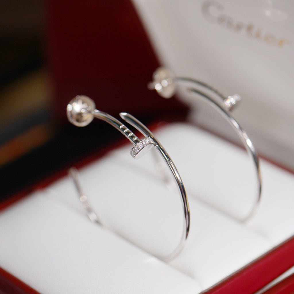 [AURORA]JUSTE HALF DIAMOND LARGE EARRINGS