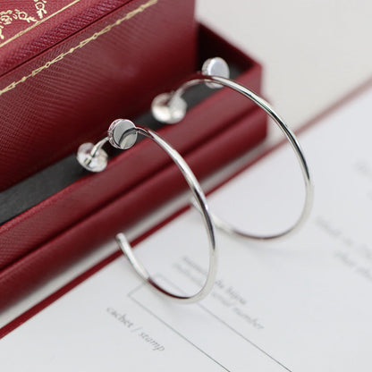 [AURORA]JUSTE HALF DIAMOND LARGE EARRINGS
