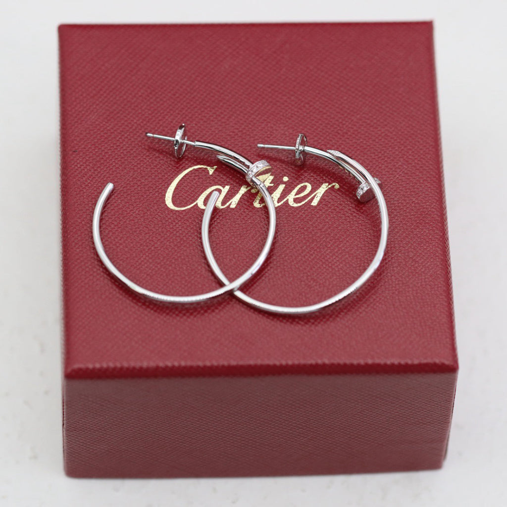 [AURORA]JUSTE HALF DIAMOND LARGE EARRINGS
