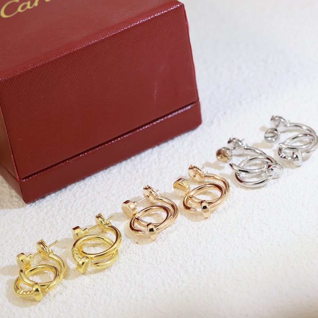 [AURORA]JUSTE NO DIAMOND DOUBLE EARRINGS