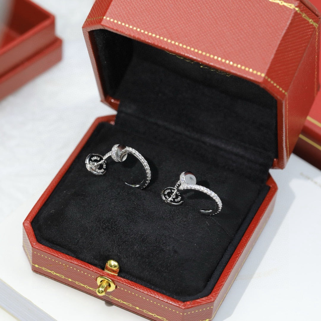 [AURORA]JUSTE FULL DIAMOND DOUBLE EARRINGS