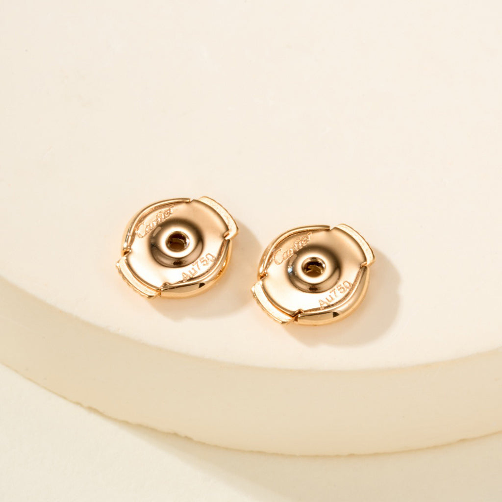 [AURORA]JUSTE HALF DIAMOND DOUBLE EARRINGS
