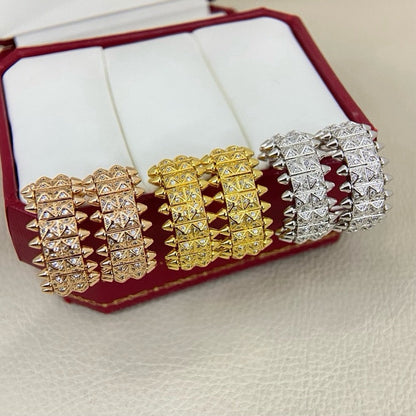 [AURORA]CLASH 9.2MM FULL DIAMOND DOUBLE ROW EARRINGS