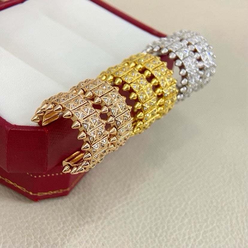 [AURORA]CLASH 9.2MM FULL DIAMOND DOUBLE ROW EARRINGS