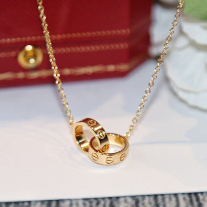 [AURORA]LOVE DOUBLE RING NECKLACE