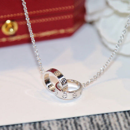 [AURORA]LOVE DOUBLE RING NECKLACE