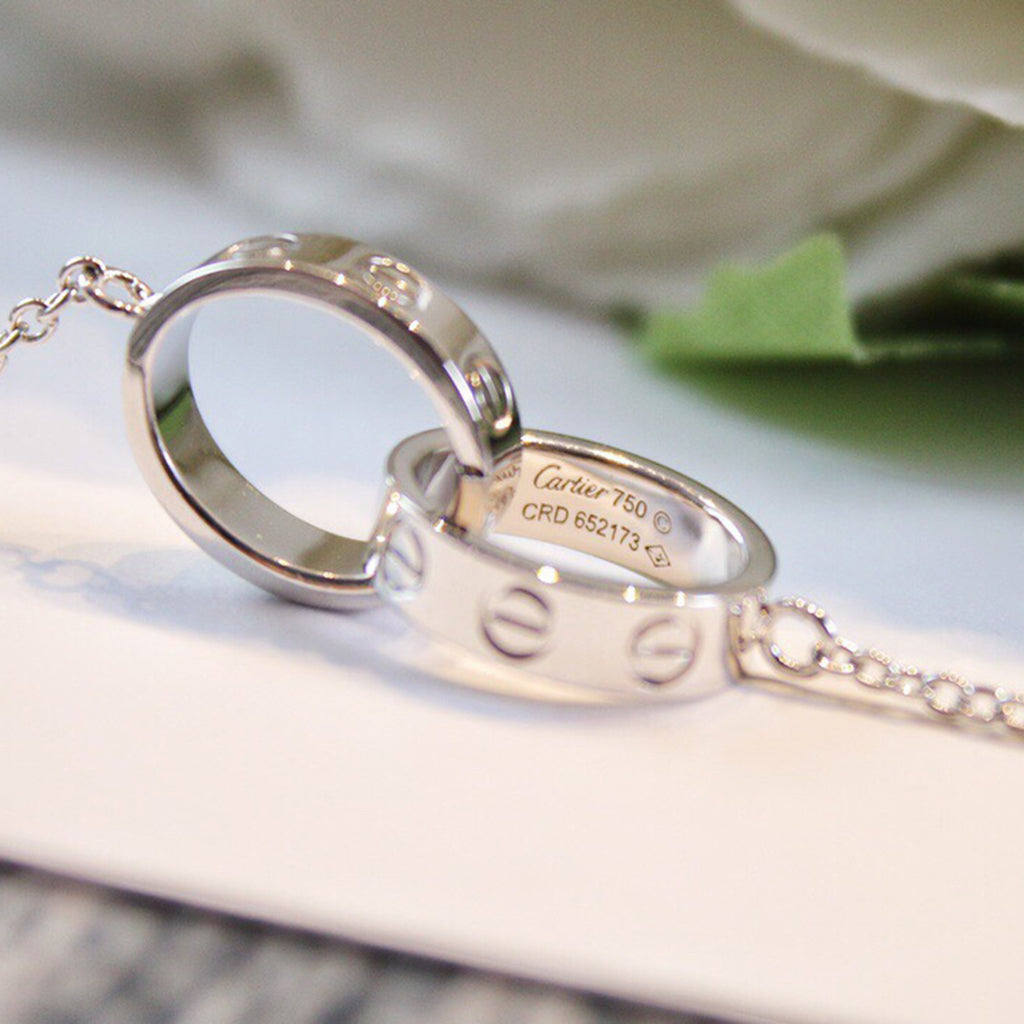[AURORA]LOVE DOUBLE RING NECKLACE