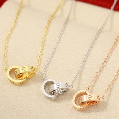 [AURORA]LOVE DOUBLE RING NECKLACE