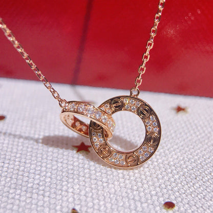 [AURORA]LOVE  FULL DIAMOND PENDANT NECKLACE