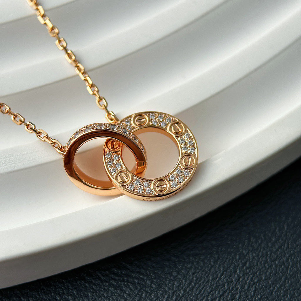 [AURORA]LOVE  FULL DIAMOND PENDANT NECKLACE
