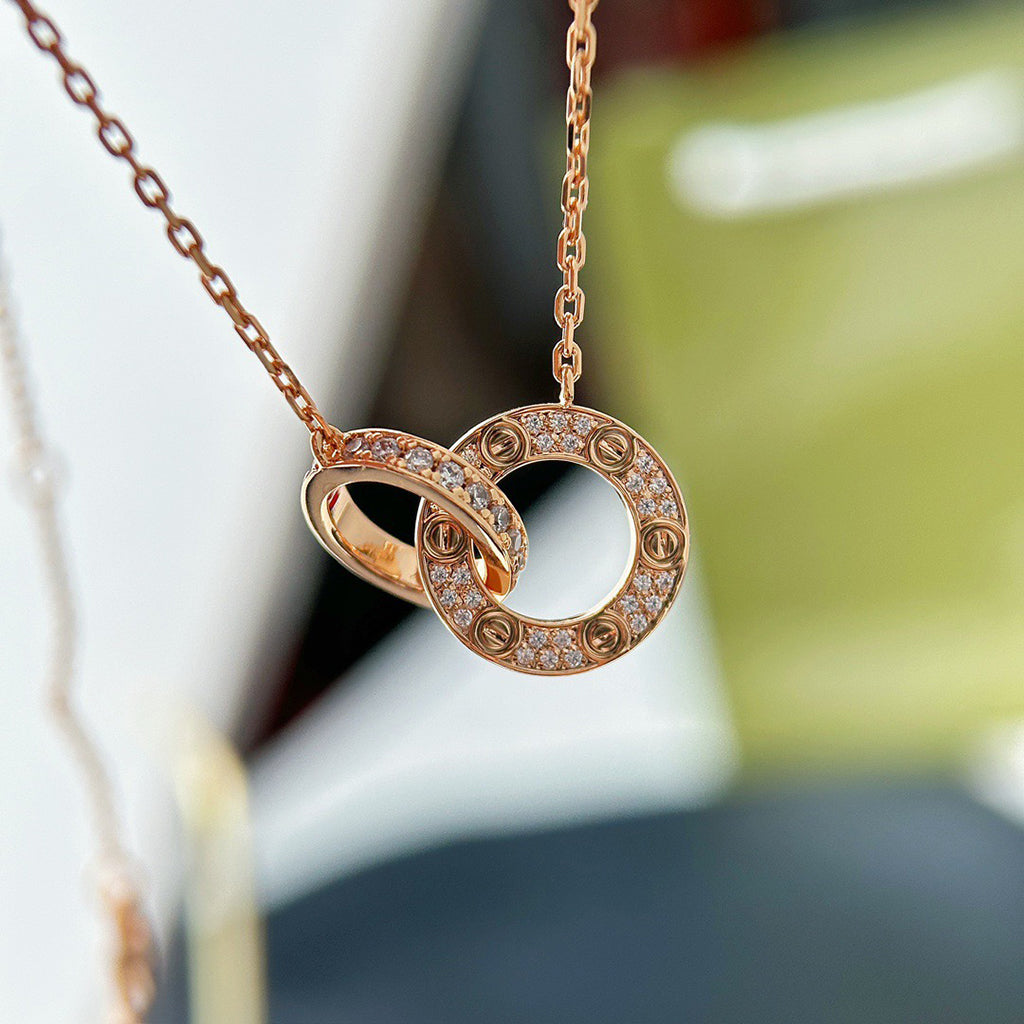 [AURORA]LOVE  FULL DIAMOND PENDANT NECKLACE