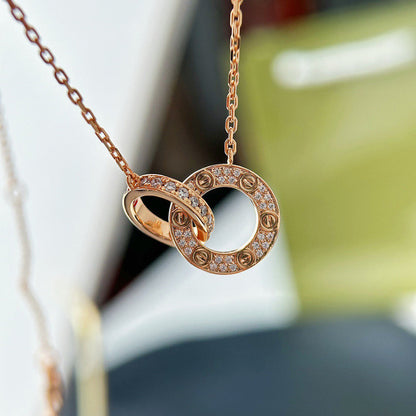 [AURORA]LOVE  FULL DIAMOND PENDANT NECKLACE